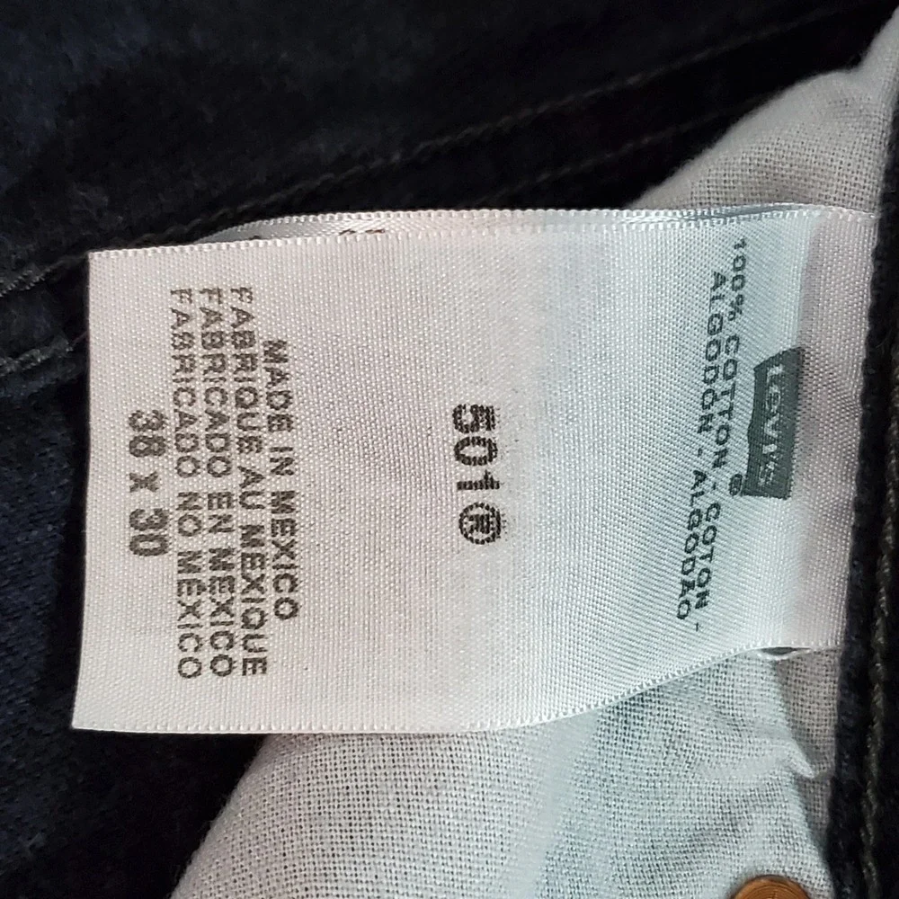 VINTAGE Levi's 501 Men Jeans 38X30 Black Y2K Denim Original Fit Straight Leg
